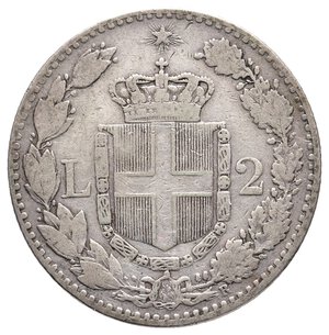 reverse: Umberto I - 2 Lire argento 1884