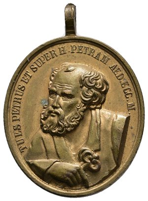 obverse: Medaglia Devozionale con San Pietro e Pio IX  (Altezza totale 37 mm)