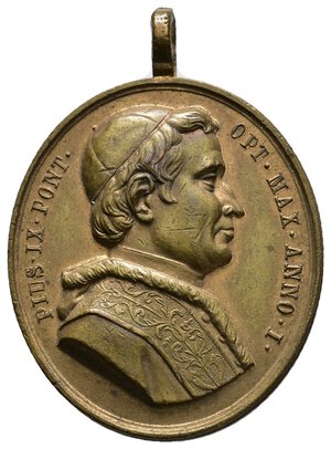 reverse: Medaglia Devozionale con San Pietro e Pio IX  (Altezza totale 37 mm)