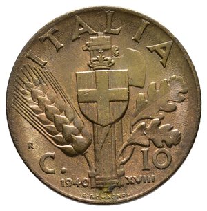 obverse: Vittorio Emanuele III - 10 Centesimi Impero 1940 Qfdc