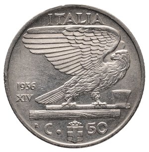 obverse: Vittorio Emanuele III - 50 Centesimi Impero 1936 SPL+ QFDC