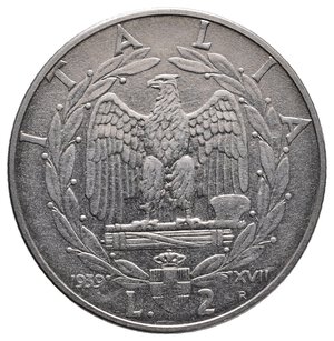 obverse: Vittorio Emanuele III - 2 Lire Impero 1939 XVII