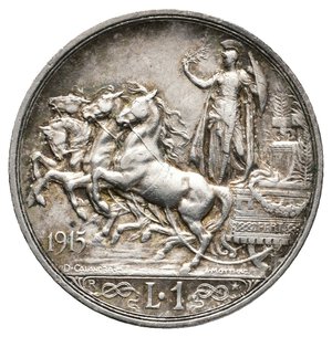 obverse: Vittorio Emanuele III - 1 Lira Quadriga argento 1915 SPL