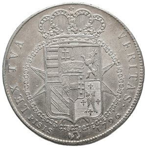 obverse: FIRENZE ED ETRURIA - Ferdinando III - Francescone argento 1796 RRR