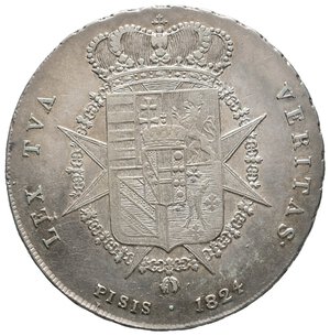 obverse: FIRENZE ED ETRURIA - Ferdinando III - Francescone argento 1824 RR