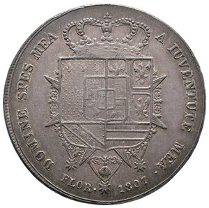 obverse: FIRENZE ED ETRURIA - Carlo Ludovico e Reggenza della madre M.Luigia - Dena argento 1807 ECCEZIONALE
