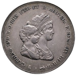 reverse: FIRENZE ED ETRURIA - Carlo Ludovico e Reggenza della madre M.Luigia - Dena argento 1807 ECCEZIONALE