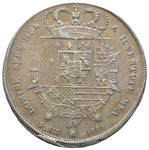 reverse: FIRENZE ED ETRURIA - Carlo Ludovico e Reggenza della madre M.Luigia - 10 Paoli argento 1806 difetto su bordo