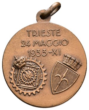 reverse: Medaglia Agli Automobilisti Morti in Guerra -Trieste 1933 -  diam.26 mm