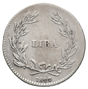 obverse: FIRENZE ED ETRURIA - Ferdinando III - Lira argento 1822 RARA