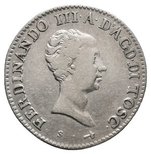 reverse: FIRENZE ED ETRURIA - Ferdinando III - Lira argento 1822 RARA