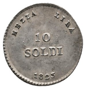 obverse: FIRENZE ED ETRURIA - Ferdinando III - 10 Soldi argento 1823 ECCEZIONALE QFDC