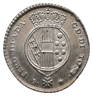 reverse: FIRENZE ED ETRURIA - Ferdinando III - 10 Soldi argento 1823 ECCEZIONALE QFDC