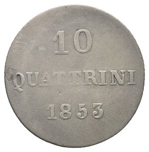 obverse: FIRENZE ED ETRURIA - Leopoldo II - 10 Quattrini argento 1853 R