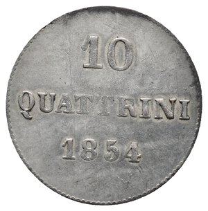obverse: FIRENZE ED ETRURIA - Leopoldo II - 10 Quattrini argento 1854 R  SPL