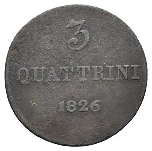obverse: FIRENZE ED ETRURIA - Leopoldo II - 3 Quattrini 1826 RARA 