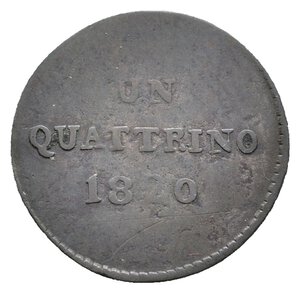 obverse: FIRENZE ED ETRURIA - Ferdinando III - Quattrino 1820 non comune