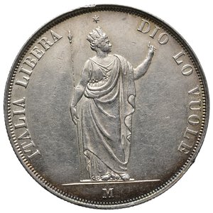 obverse: GOVERNO PROVVISORIO DI LOMBARDIA - 5 Lire argento 1848