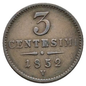 obverse: LOMBARDO VENETO - 3 Centesimi 1852 V  