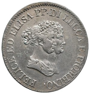 reverse: LUCCA E PIOMBINO - Elisa e Felice Baciocchi - 5 franchi argento 1805 