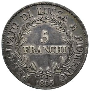 obverse: LUCCA E PIOMBINO - Elisa e Felice Baciocchi - 5 franchi argento 1805 