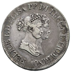 reverse: LUCCA E PIOMBINO - Elisa e Felice Baciocchi - 5 franchi argento 1805 