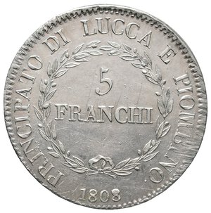 obverse: LUCCA E PIOMBINO - Elisa e Felice Baciocchi - 5 franchi argento 1808