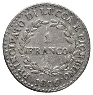 obverse: LUCCA E PIOMBINO - Elisa e Felice Baciocchi - 1 franco argento 1806