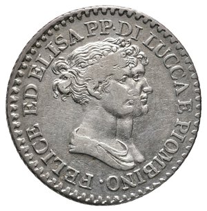 reverse: LUCCA E PIOMBINO - Elisa e Felice Baciocchi - 1 franco argento 1806