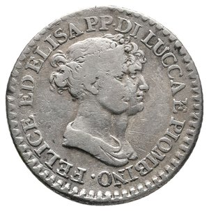 reverse: LUCCA E PIOMBINO - Elisa e Felice Baciocchi - 1 franco argento 1807