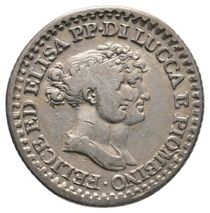 reverse: LUCCA E PIOMBINO - Elisa e Felice Baciocchi - 1 franco argento 1808