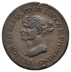 reverse: LUCCA E PIOMBINO - Elisa e Felice Baciocchi - 3 Centesimi 1806
