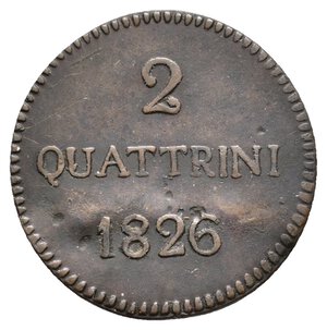 obverse: LUCCA - Carlo Ludovico - 2 Quattrini 1826 ondulata