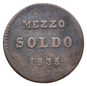 obverse: LUCCA - Carlo Ludovico - Mezzo Soldo 1835 RARA