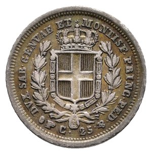 obverse: REGNO DI SARDEGNA - Carlo Alberto - 25 Centesimi argento 1833 Torino - Lotto Liv