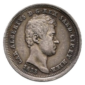 reverse: REGNO DI SARDEGNA - Carlo Alberto - 25 Centesimi argento 1833 Torino - Lotto Liv