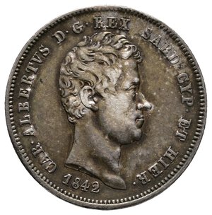 reverse: REGNO DI SARDEGNA - Carlo Alberto - 2 Lire argento 1842 Torino BB/SPL - Lotto Liv
