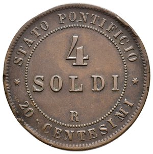 obverse: STATO PONTIFICIO - Pio IX - 4 soldi  1868 anno XXII