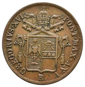 reverse: STATO PONTIFICIO  - Gregorio XVI - Baiocco 1835  - Zecca R 