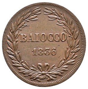 obverse: STATO PONTIFICIO  - Gregorio XVI - Baiocco 1836  - Zecca R - FDC ECCEZIONALE