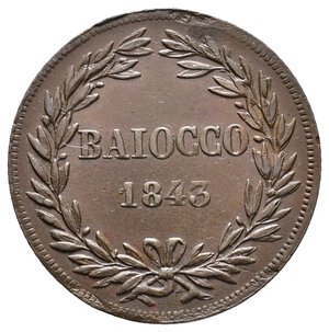 obverse: STATO PONTIFICIO  - Gregorio XVI - Baiocco 1843  Anno XIII - Zecca R - ECCELSA