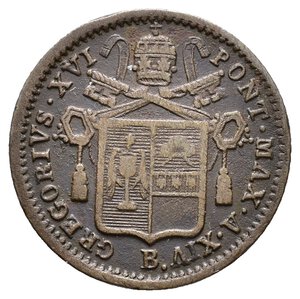reverse: STATO PONTIFICIO  - Gregorio XVI - Mezzo Baiocco 1844 - Zecca B