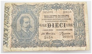 obverse: 10 lire 29-07-1918  conservaz. MB RARA