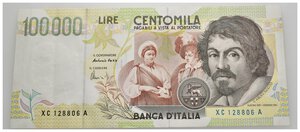 obverse: 100.000 Lire Caravaggio serie Sostitutiva SPL 