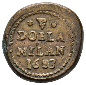 obverse: Peso Monetale Dobla Milan 1683 Contromarcato  RARO