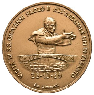 obverse: Medaglia Visita Giovanni Paolo II - Visita all arsenale di Taranto 1989 - diam.30 mm