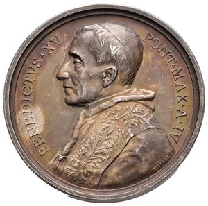 reverse: Stato Pontificio - Benedetto XV - Anno IV - argento , Opus Bianchi - diam.44 mm CONSERVAZIONE ECCEZIONALE -Lotto Liv
