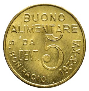 obverse: Verona - Societa  San vincenzo de Paoli - Gettone Buono da 5 Centesimi 1938 - FDC !!!