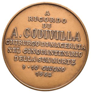 reverse: Medaglia Codivilla - Comune di Macerata 1962 -Diam.50 mm - lotto Co