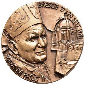 obverse: Medaglia Giovanni Paolo II - Visita a Brescia 1998 - diam.60 mm